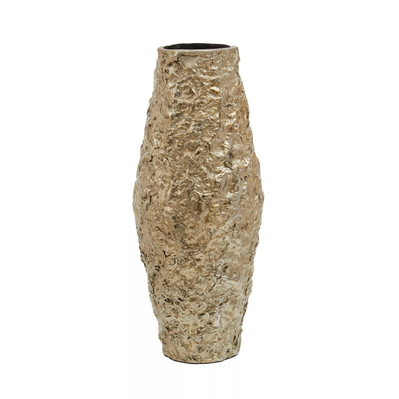Beric Metal Table Vase, 40cm H x 16cm W x 16cm D, Gold