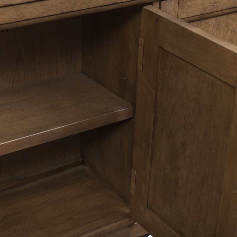 Americana Farmhouse Dusty Taupe Hall Buffet with Adjustable Shelf