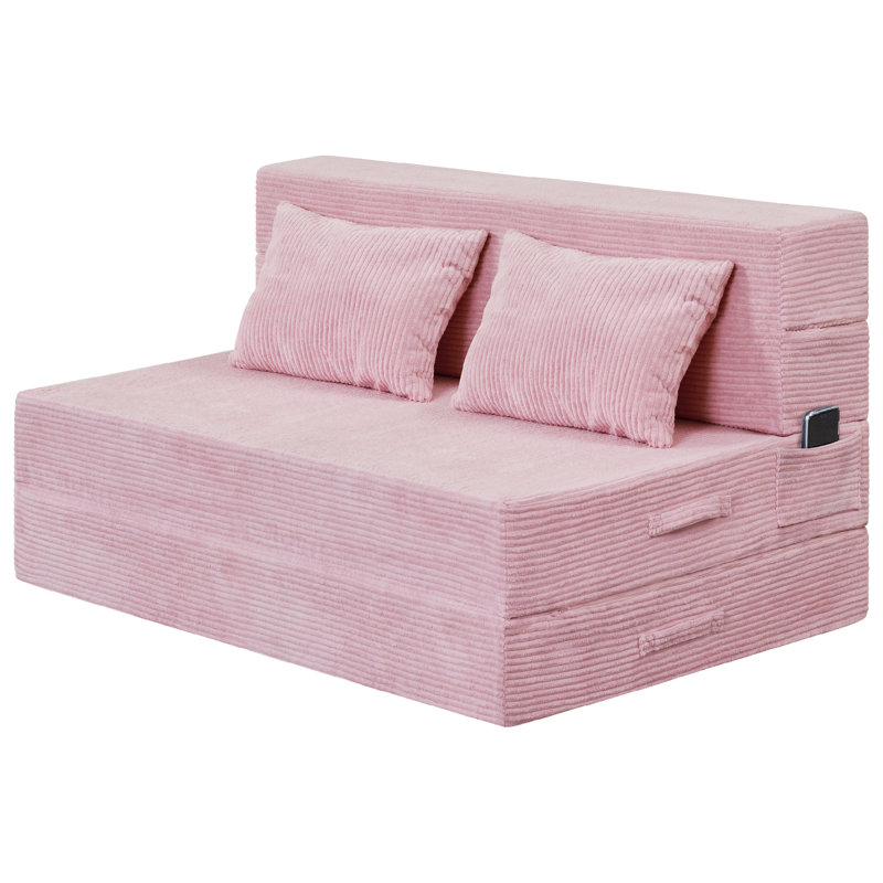 Canapé-lit convertible, canapé-lit pliable simple, Coussin de sol simple 39 po, Rose