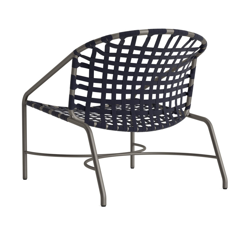 Kantan Outdoor Lounge Chair, Mica/Marine Suncloth Lace