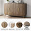 Buffet avec rangement, buffet sculpté à 4 portes, armoire d'appoint multifonctionnelle avec panneau à couches réglables pour le salon, le vestibule, le couloir, le bureau, la cuisine et la salle à manger