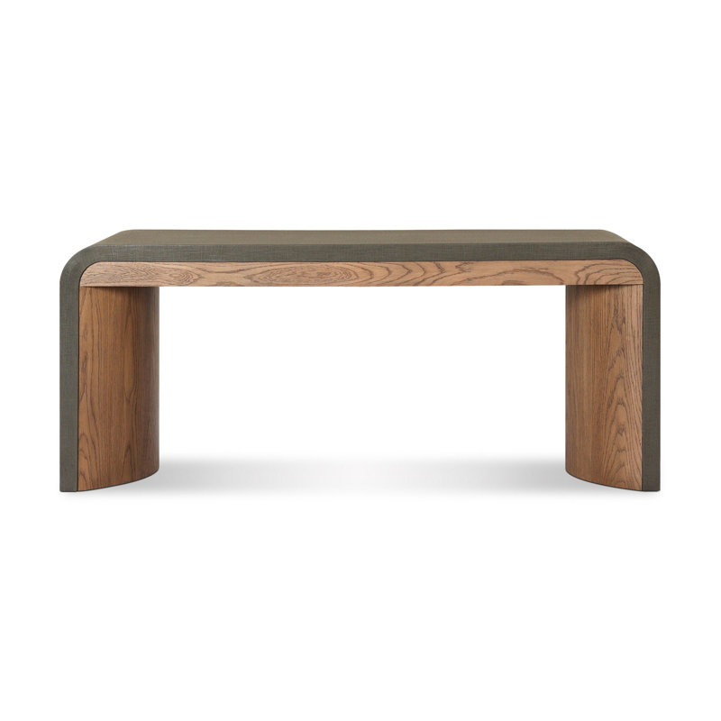 Jane Writing Desk, Dark Green Lacquered Linen