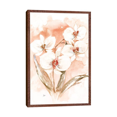 White And Coral Orchid I by Nan - Print on Canvas
