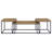 Versatile Industrial Coffee Table Set with Mango Wood Tops