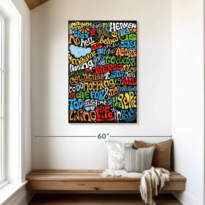 Tergel Imagine Quote, 45" H x 30" W