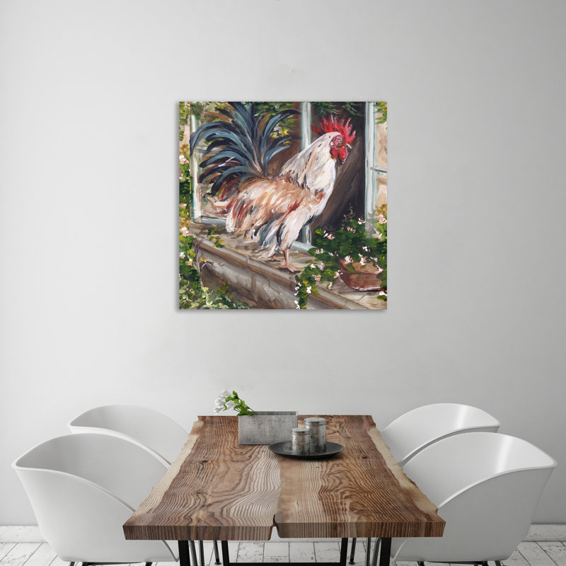 «French Country Rooster», toile tendue par August Grove®, H 24 po x l 24 po x P 1,5 po