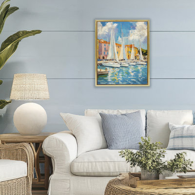 Cadre flottant Sail Away Boat Harbor, design par Franklyn Gregory