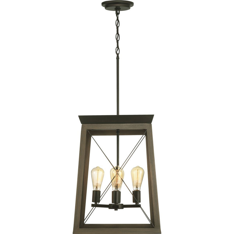 Lustre rectangulaire à 4 lumières Jamii-Leigh, Bronze Antique