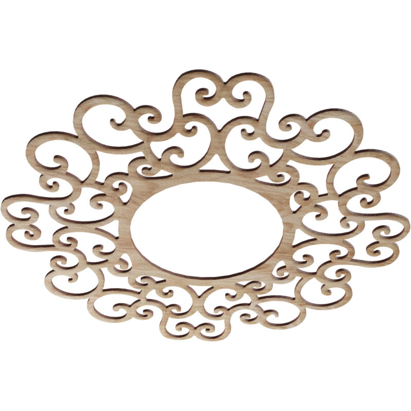 Médaillon de plafond en bois ajouré 30 po x H 11 po x 11 1/2 po x H T Reims, Chêne rouge, H 26 po x l 26 po x P 0,25 po