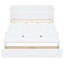 Lit blanc avec port et armoire spacieuse avec tiroir - Stable et vaste rangement-730683699-730683698