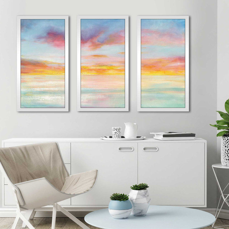 « pastel sky », reproduction de peinture à l’acrylique à multiples images, L 40,5 po x H 25,5 po x P 1 po