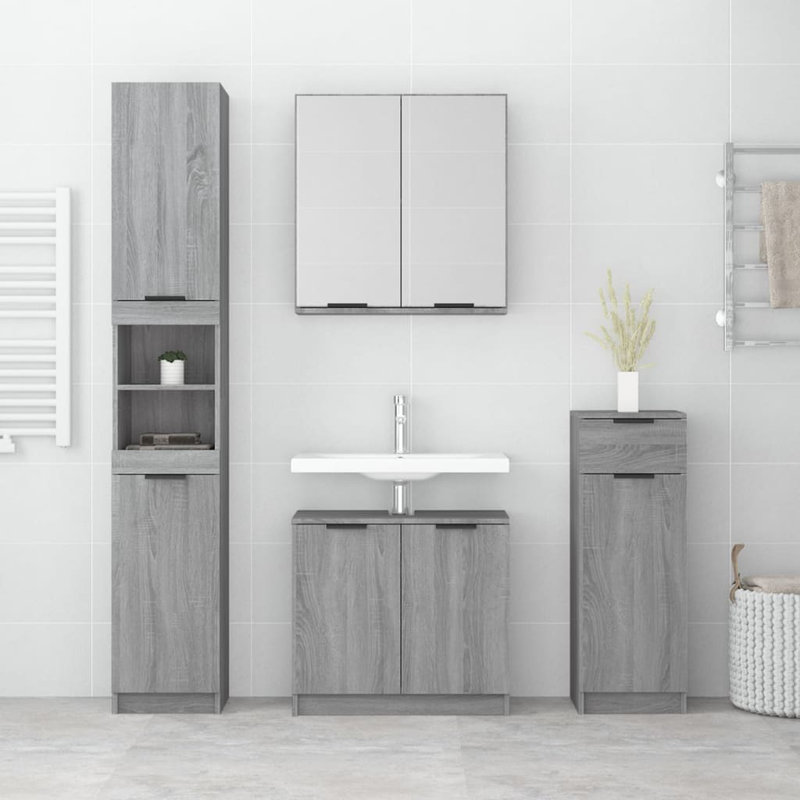 Heylin Wall Bathroom Cabinet, Grey Sonoma