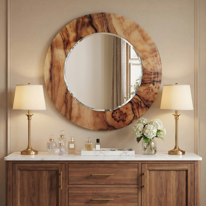 Larabee Glass Round Mirror