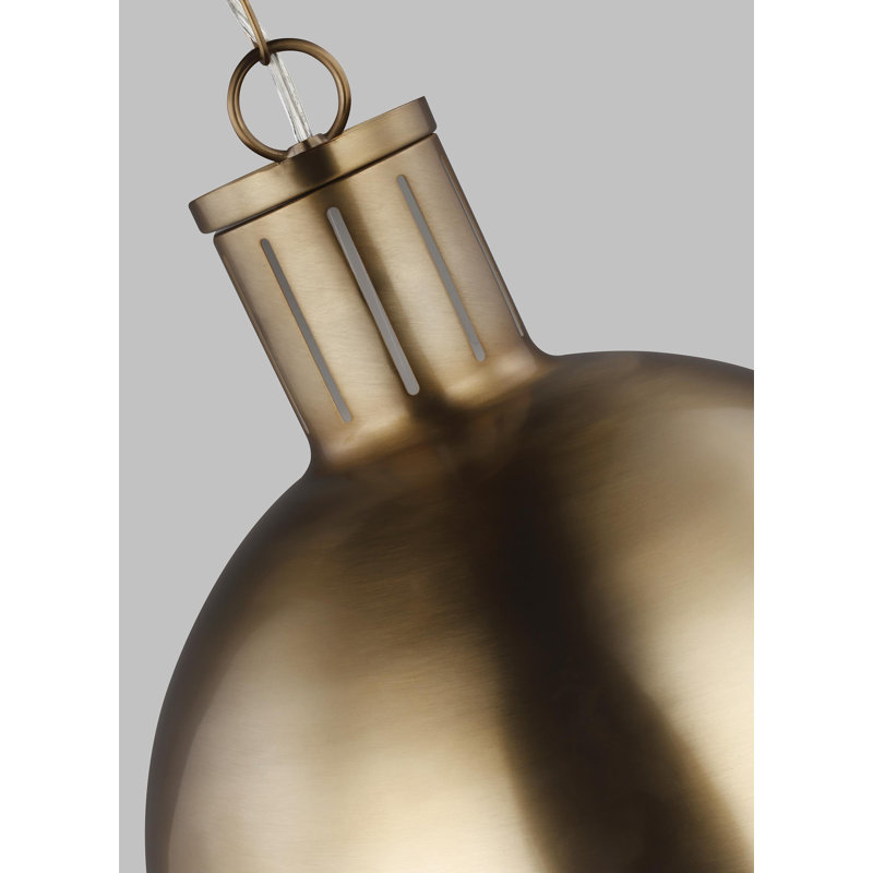 1 - Light Single Globe Pendant, No , Satin Bronze, 18" H x 13.25" W x 13.25" D