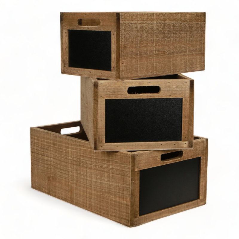 Ensemble de 3 caisses en bois