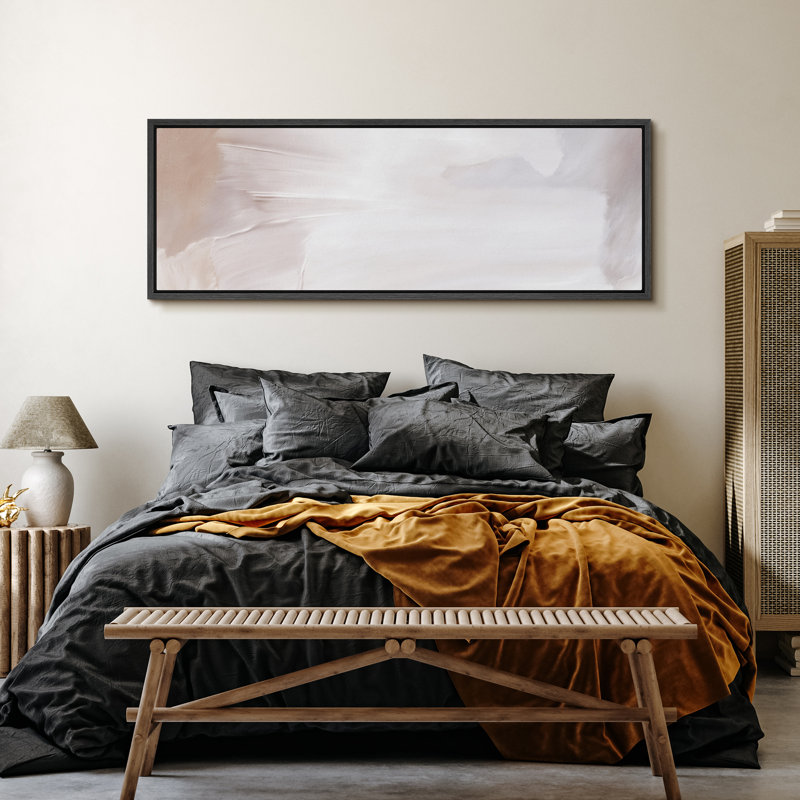 «Minimal Landscape Abstract White Minimalist», reproduction sur toile, H 30 po x l 60 po, Noir