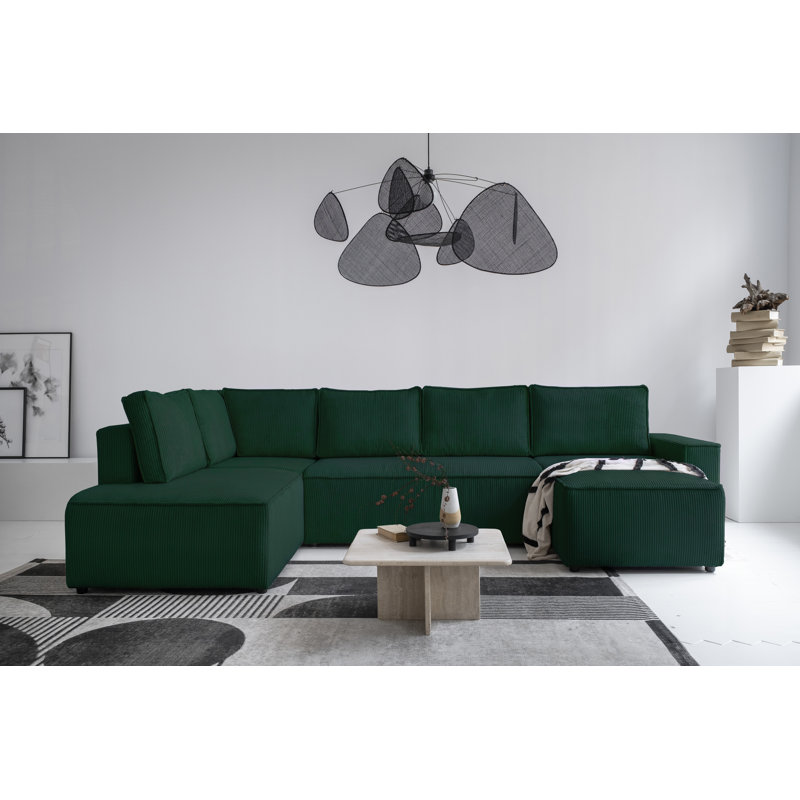 8 Seater Sofa Bed, Left Hand Facing, Bottle Green