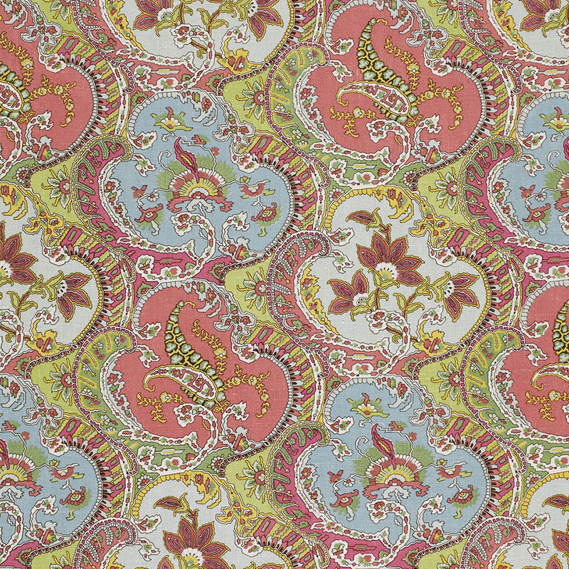 Schumacher x Timothy Corrigan Pickfair Paisley Fabric, Brown/Gray