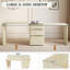 Bureau double caisson en L 90,3 po à 3 tiroirs 90 °-1814550278