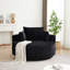 Chaise pivotante en mousse de velours côtelé de 55 po L