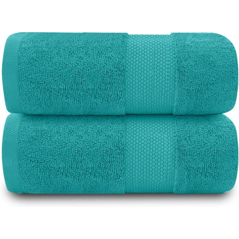 Miami 2 Piece Bath Sheet Same-Size Bale, Teal, Bath Towel - 2 Pack