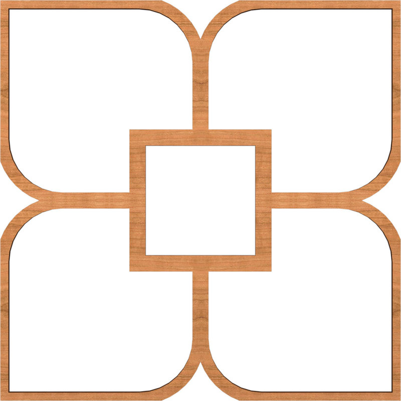 Charpente de plafond décorative Olivia, Noyer blanc, H 78,75 po x l 78,75 po x P 0,375 po