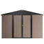 Remise de rangement en métal brun 10 pi x 10 pi, avec porte verrouillable et ventilation pour remise extérieure, brun, pour patio
