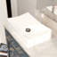 Novatto 13.75'' Glossy White Ceramic Rectangular Bathroom Sink