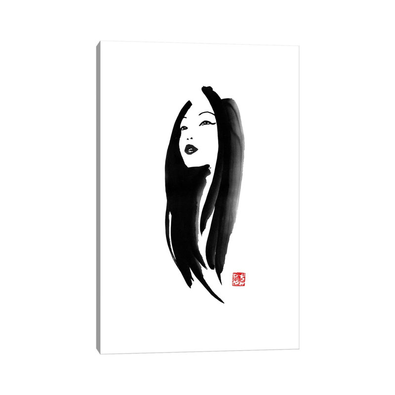 Geisha I by Péchane - Print on Canvas, 30.48 cm H x 45.72 cm W, Wrapped Canvas
