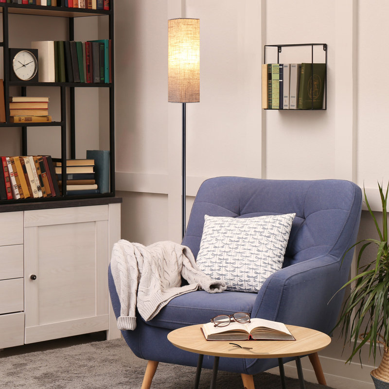 Lampe sur pied traditionnelle 65 po avec télécommande et ampoule incluse Osblek, Noir, noir, noir, noir