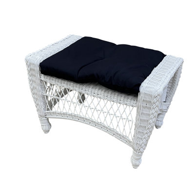 Camacho RESIN WICKER Outdoor Ottoman with Sunbrella® Cushion