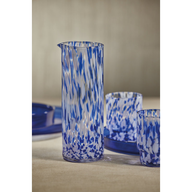 Pichet en verre Andria, Bleu