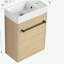 Meuble-lavabo mural 16 po avec lavabo en céramique et porte d'armoire à fermeture en douceur, pour petite salle de bain-120102172