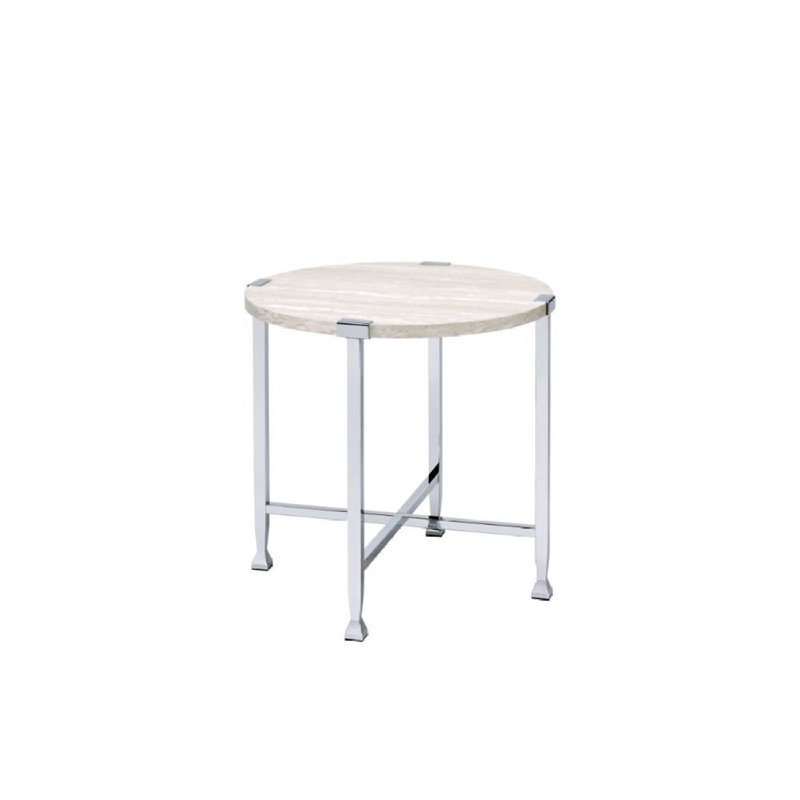 Wood Round End Table