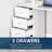 47" Modern Home Office Computer Desk Bookcase Combo Writing Table Workstation With 3 Drawer And Storage Shelf - White