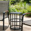Table d'appoint en céramique avec structure en fer thermolaqué - Décoration de patio légère et résistante aux intempéries