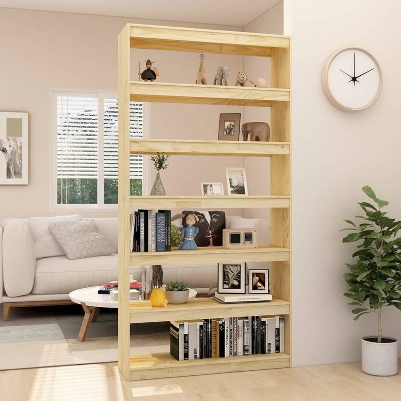 vidaXL Solid Wood Pine Book Cabinet/Room Divider Storage Rack Multi Colors, Natural, 39.4", 78.7"