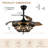 Farmhouse 42" Retractable Ceiling Fan with Lights, Black Finish DIY Shape 6-Speed Ceiling Fan with Remote