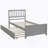 Twin size Platform Bed with Trundle, Gray-1452729336