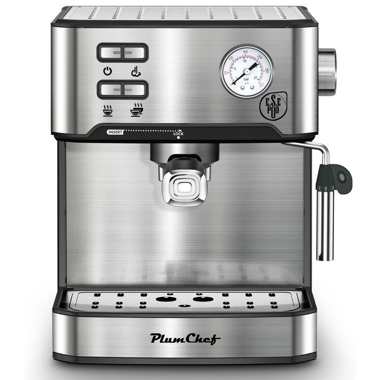 20 Bar Professional Espresso Machine with Milk Frother, Single & Double Shot, ESE Pod Compatible, Pressure Display, Removable Water Tank for Cappuccino, Latte, & Macchiato – Home Barista Edition