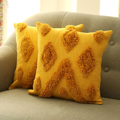 Dakota Fields Handmade Embroidered Cotton Cushion Covers (Pair)