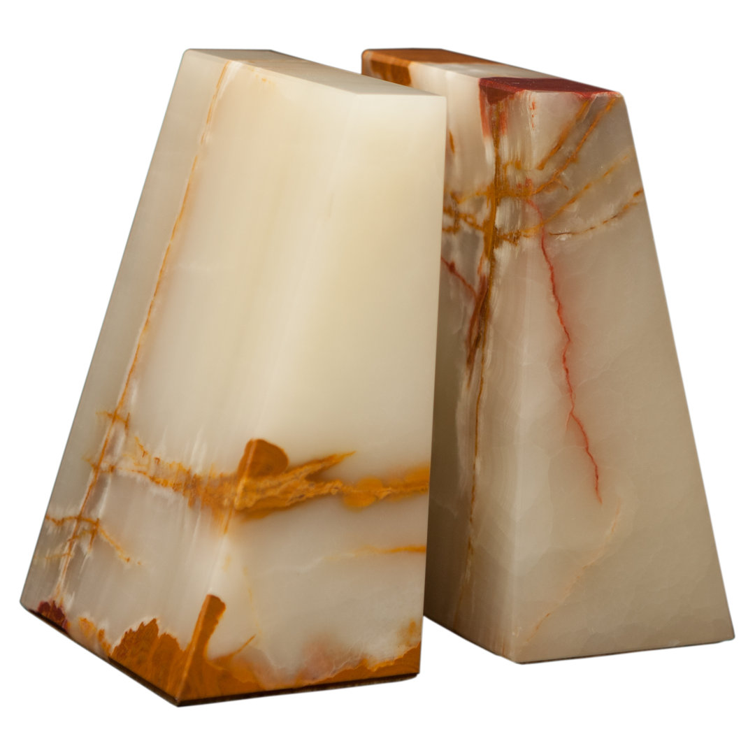 Traditional Stone Non-Skid Bookends (Set of 2) Fleur De Lis Living