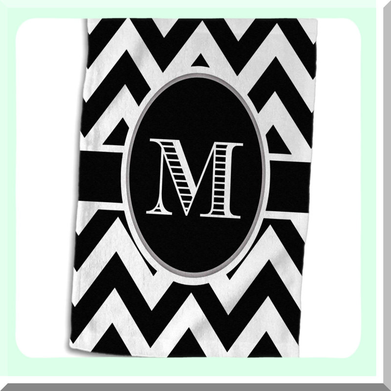 Monogrammed Chevron Elegance Hand Towel - 15x22