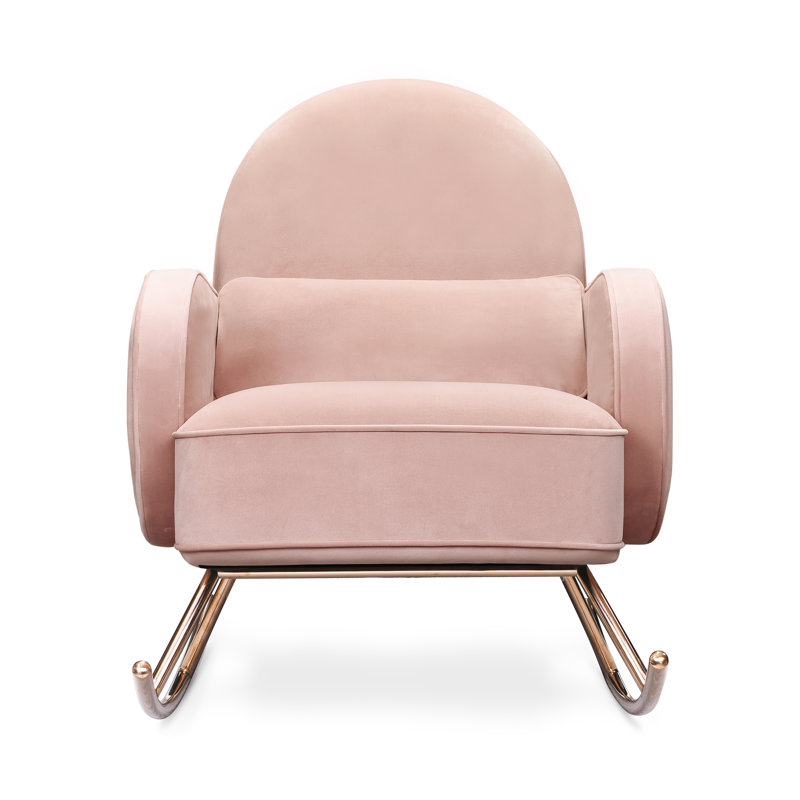 Compass Rocking Chair, Blush Pink Velvet