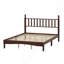 Grand lit plateforme en bois avec tête de lit en forme de gourde, lit plateforme de style rétro avec support en lattes de bois, noyer-1092386647