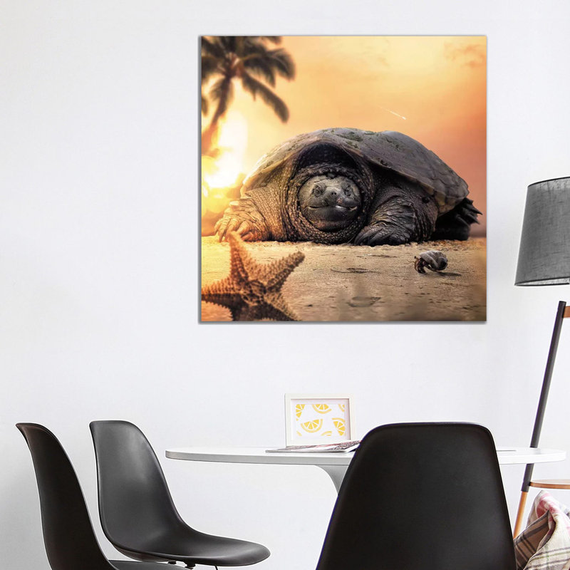 " Tortoise " by Zenja Gammer, Wrapped Canvas, No Matte, 37" H x 37" W x 1.5" D