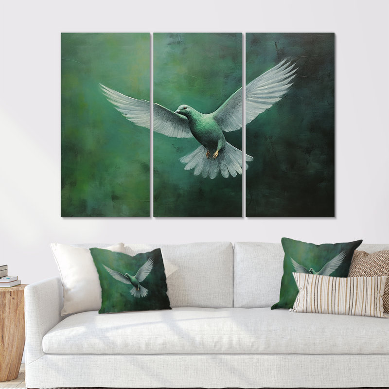 Ensemble de salon Teal Dove S Journey I - Dove Wall Art, Toile tendue, H 32 po x l 48 po
