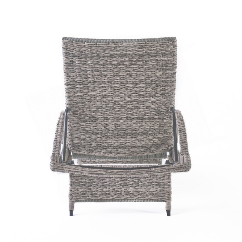 Chaise longue en osier crème