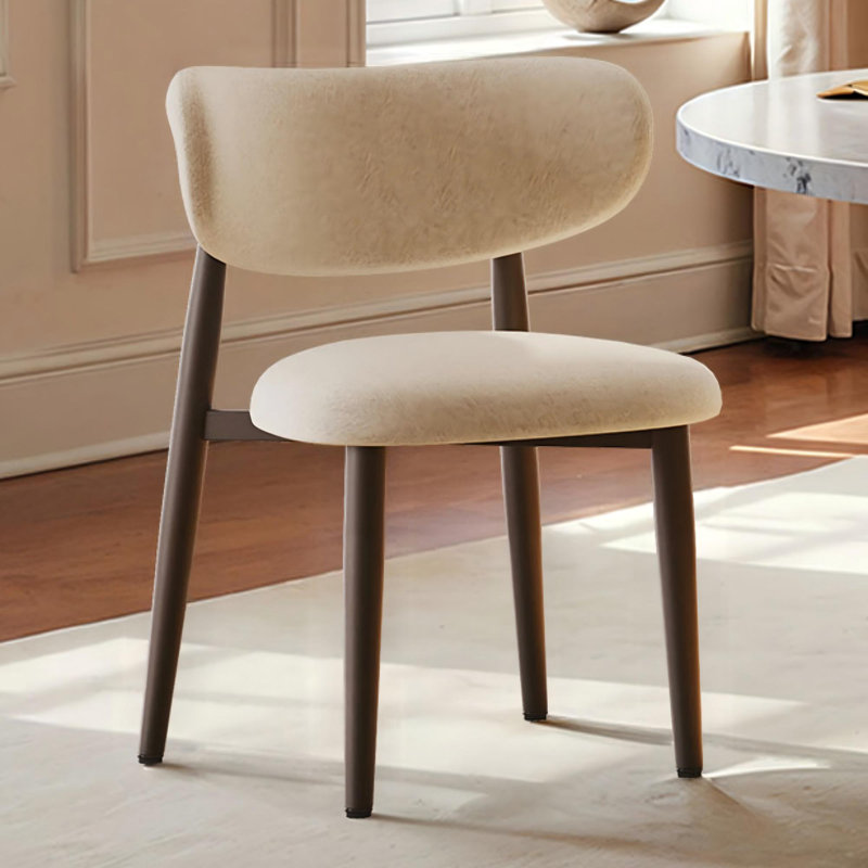 Chaise de salle à manger rembourrée avec structure en métal (ensemble de 2) - Chaise d'appoint beige, Beige