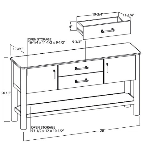 Quinn 59.75'' Solid Wood Console Table